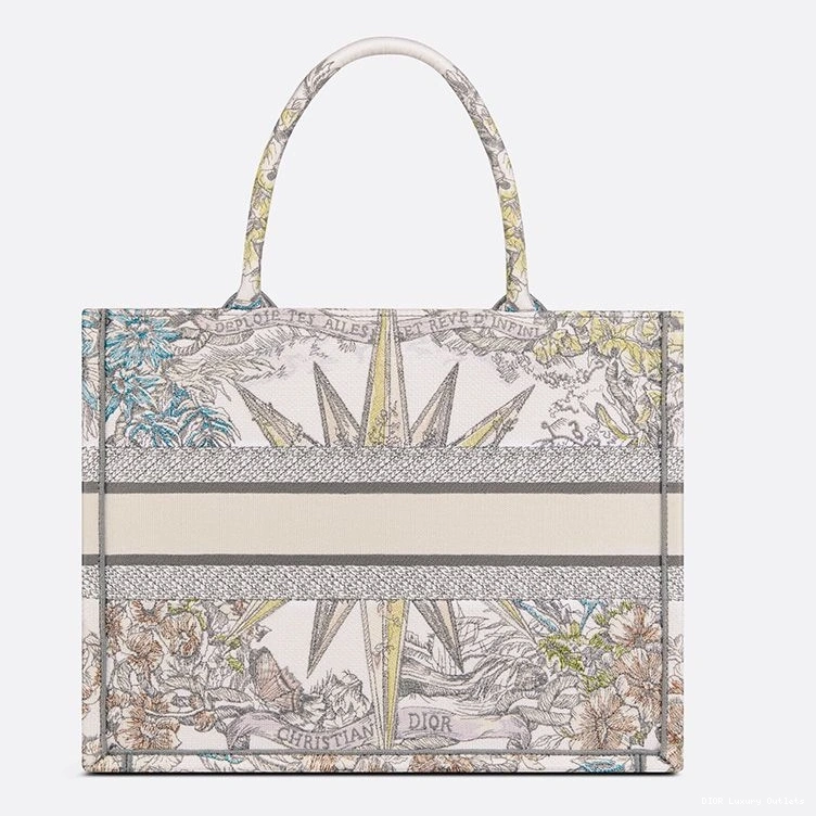 Cheap Reve Dior Beige Motif Canvas Book d'Infini Tote 0812 Luxury